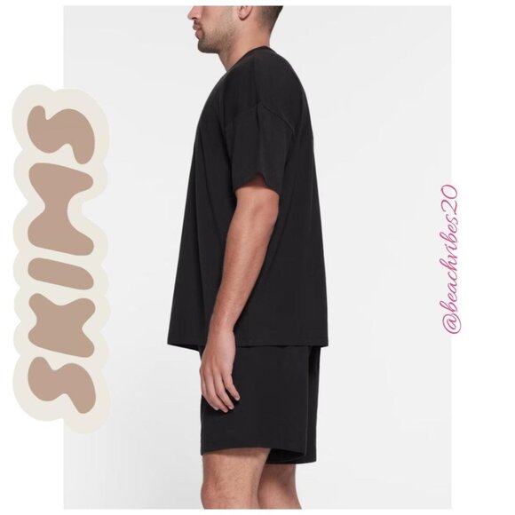 SKIMS Jersey Lounge Relaxed/Oversized T-shirt Obsidian X-Large NWT - Picture 2 of 7